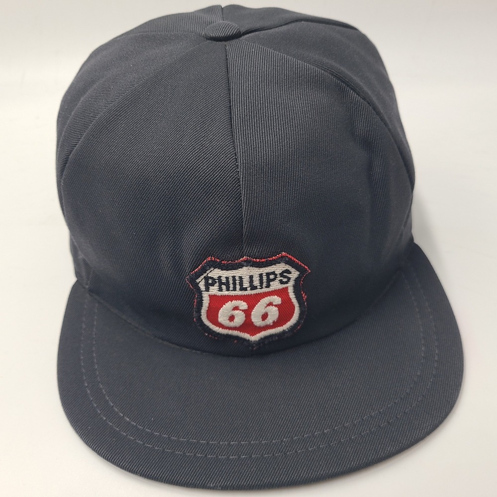 Vintage Phillips 66 Hat Fitted 7 1/4 Lee Black Gas‎ Service Attendant Uniform